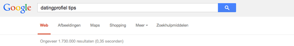 Dating profiel tekst tips google