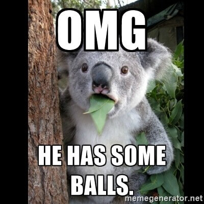 He has some balls