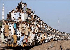 Het is druk in de trein